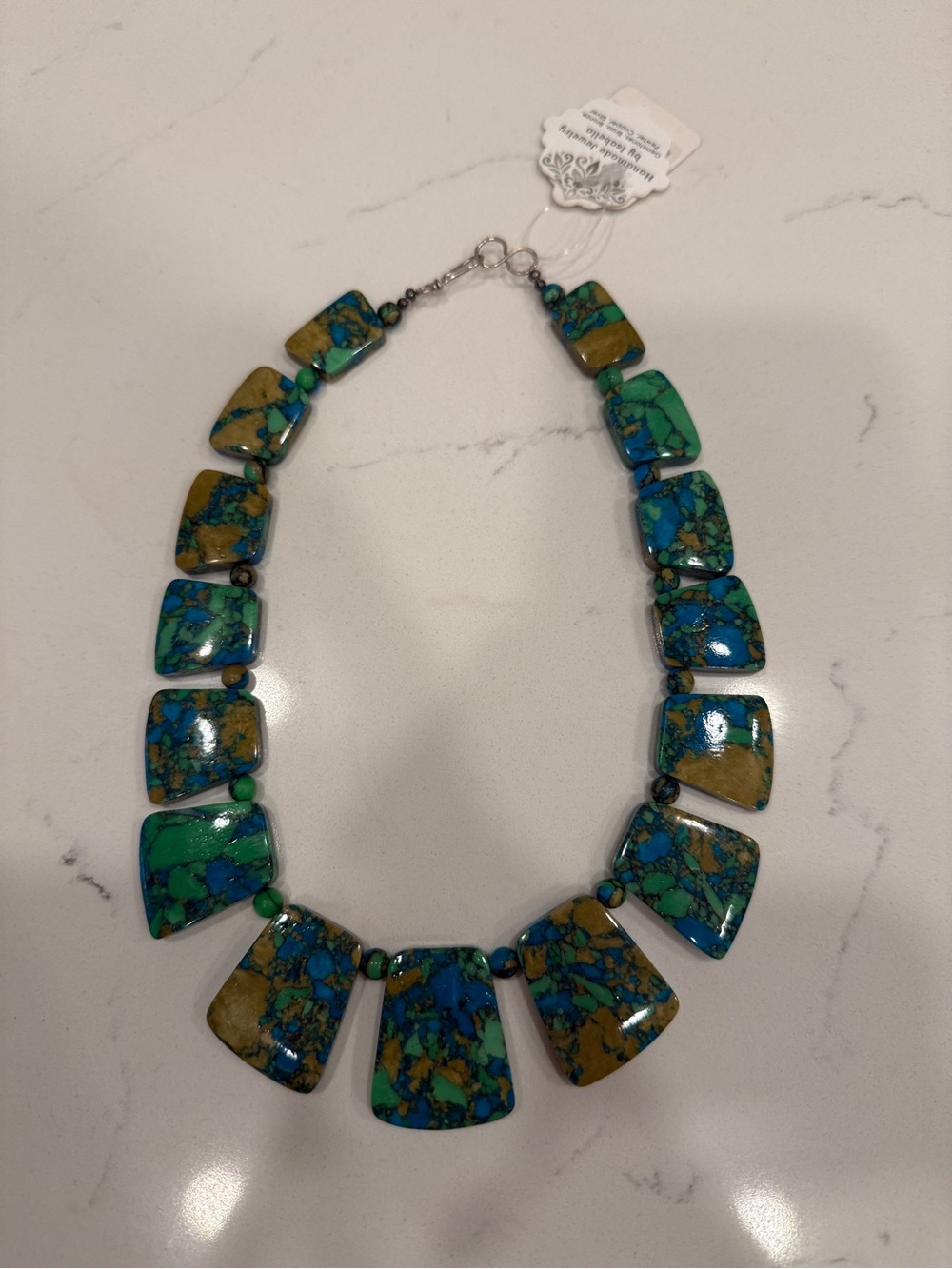 Tri colored Turquoise Grad Collar Necklace